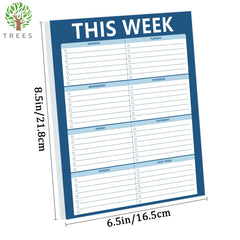 Trees Weekly Planner Notepad 52 Sheets Tear Off Undated Weekly To Do List