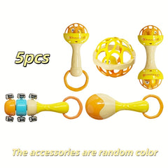 Duck Shaker Rattle Toy with Mirror Sensory Balls Sand Mound Playset