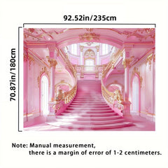 Pink Castle Photography Backdrop for Birthdays & Weddings