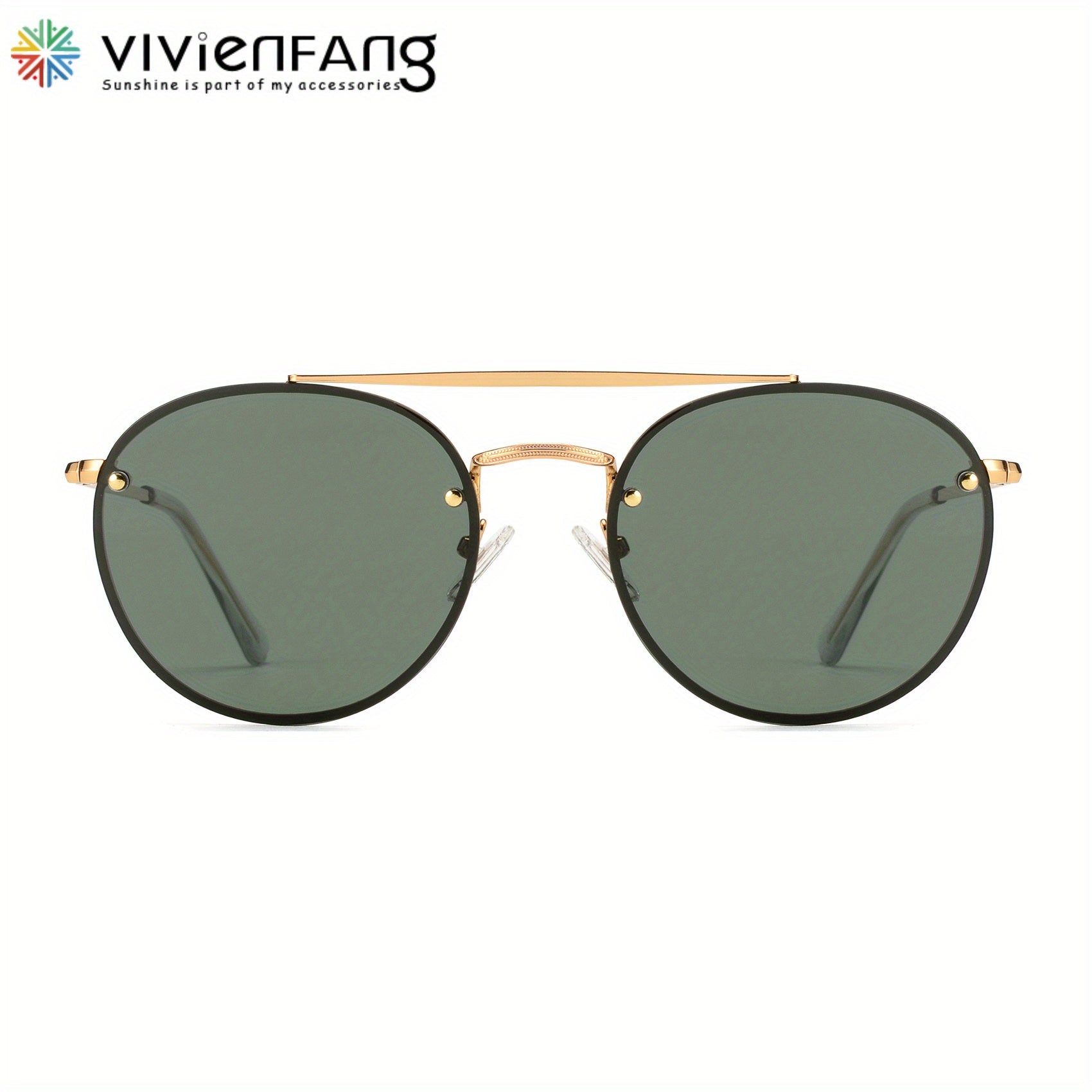 VIVIENFANG Round Polarized Aviator Sunglasses For Men UV Protection