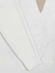  Guipure Lace Knitted V Neck Jumper