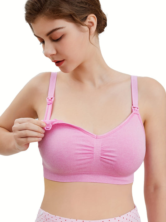 Maternity Nursing Bra No Steel Ring One Handed Release Buckle