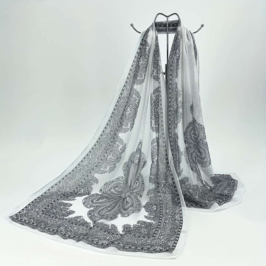 Boho Paisley Print Chiffon Scarf Vintage Shawl Women Casual Head Wrap