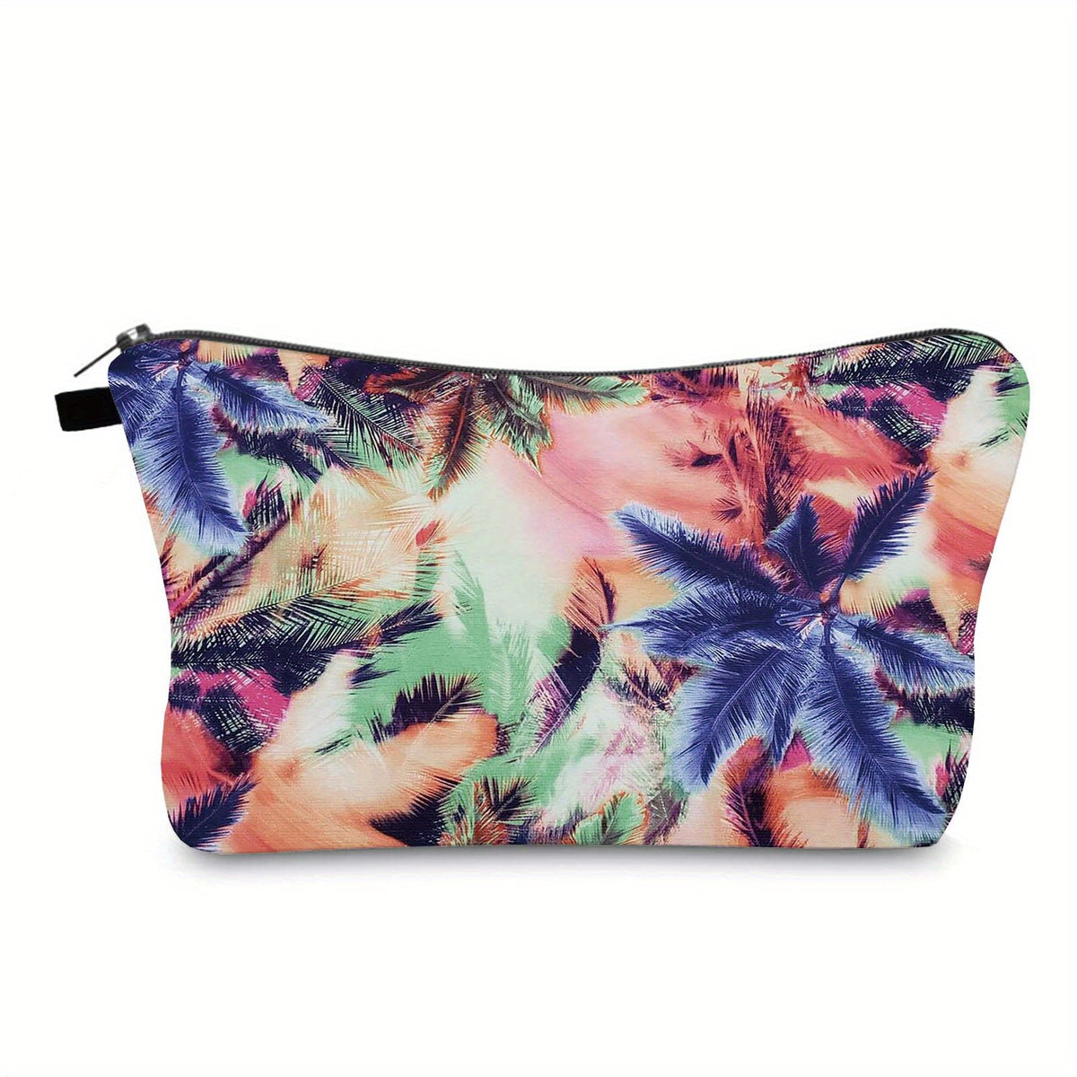 Tropical Tree Print Makeup Bag Small Toiletry Pouch