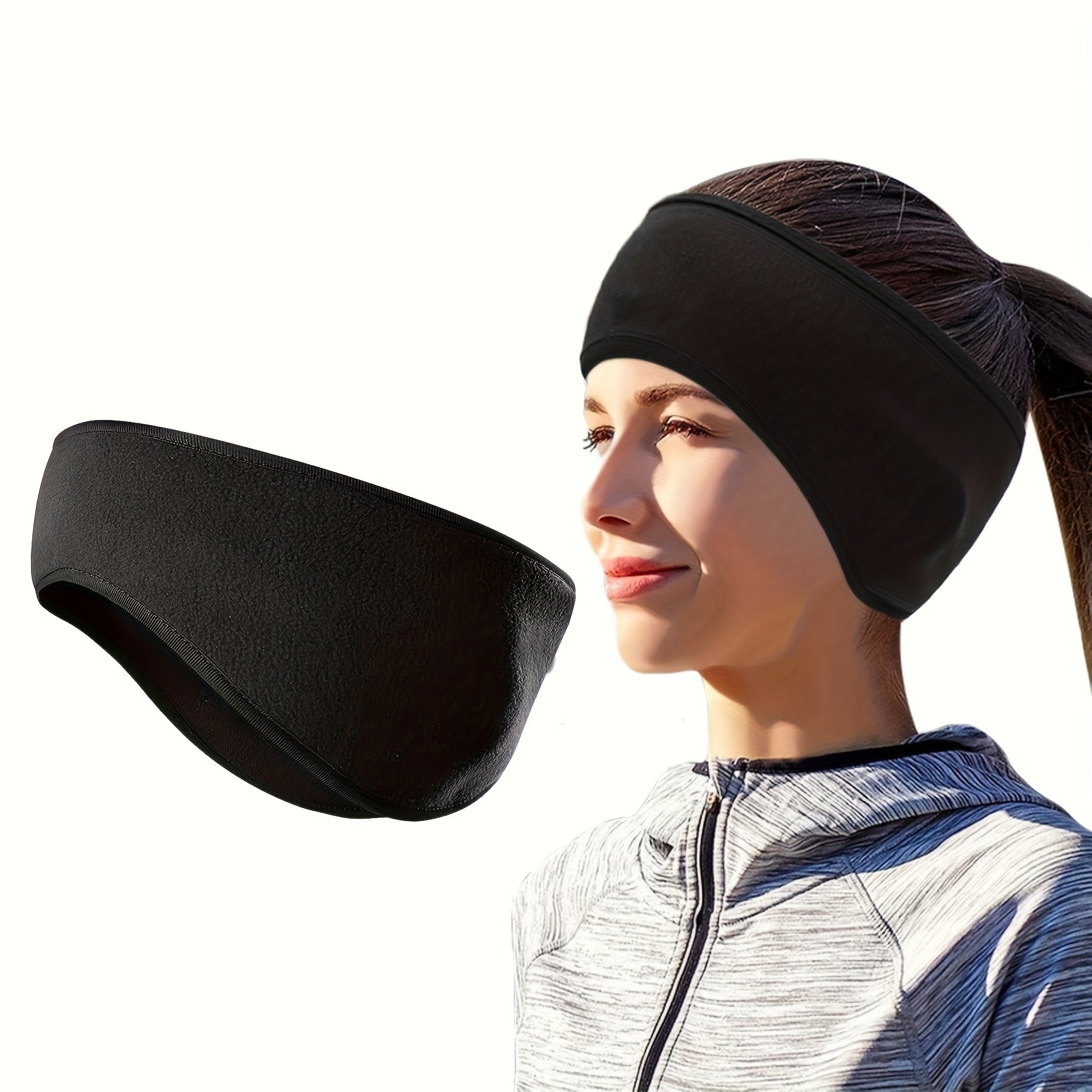 Adjustable Winter Headband with Ear Flaps for Running & Hiking