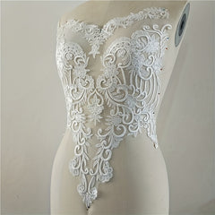 Flower Sequin Hollow Embroidery Lace Wedding Bridal Patch DIY