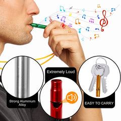 Aluminum Emergency Whistle Keychain for Camping Hiking Outdoors Sports