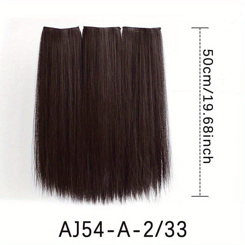 Long Straight Hair Pieces Synthetic Clip In Hair Extensions for Daily Use