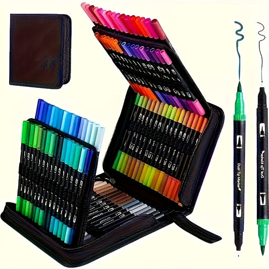4 Season Professional Dual Tip Marker Brush Set 18 Colors Quick Dry Formula
