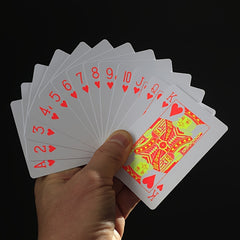 2PCS Fluorescent Waterproof Playing Cards for Poker Gift