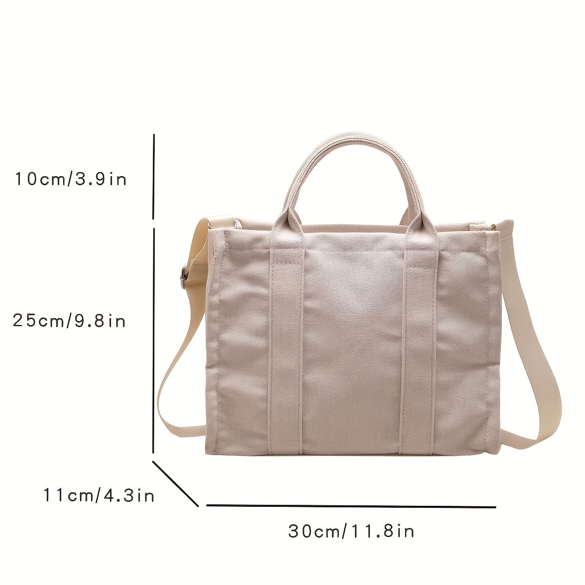 Solid Tote Bag Large Capacity Crossbody Bag Reusable Shopping Bag