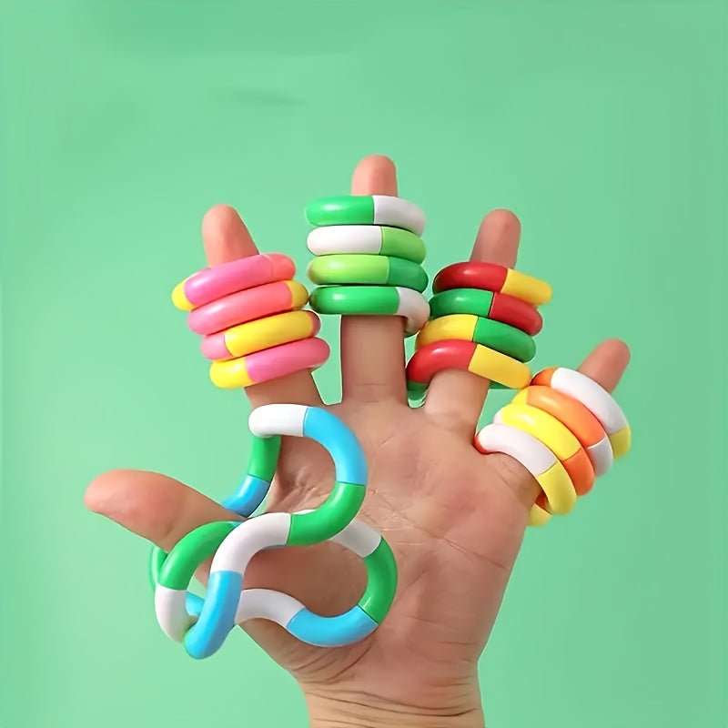 3pcs Stress Relief Twist & Transforming Toys Colorful Shapeshifting Fidget Toys