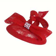 Mesh Flower Rhinestone Bridal Fascinator