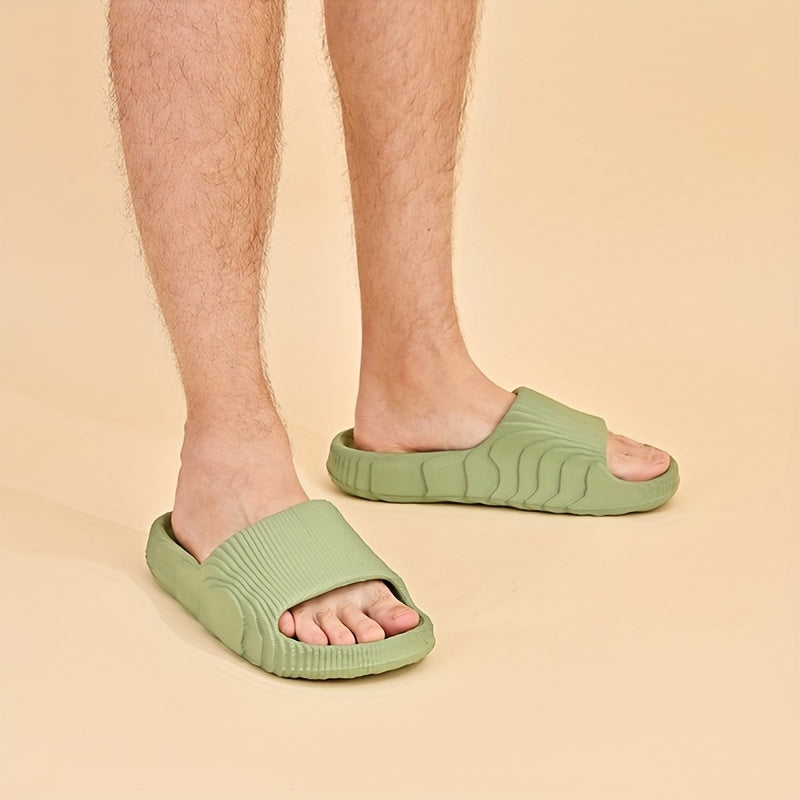 Men's Cloud Slides Pillow Slippers Open Toe Shoes Indoor Outdoor Non-Slip