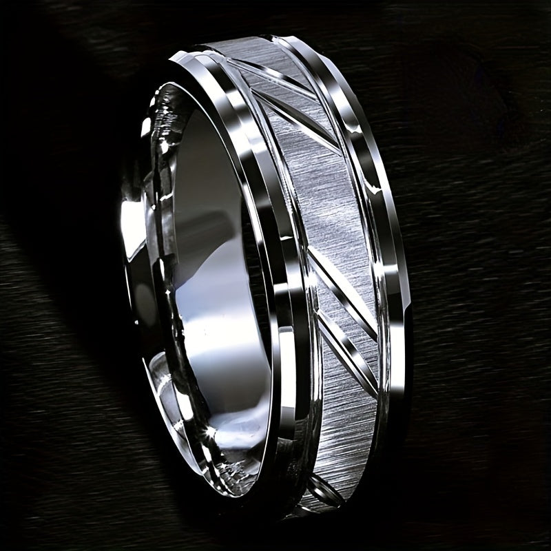 6 8MM Stainless Steel Couple Ring for Proposal Engagement Wedding Band