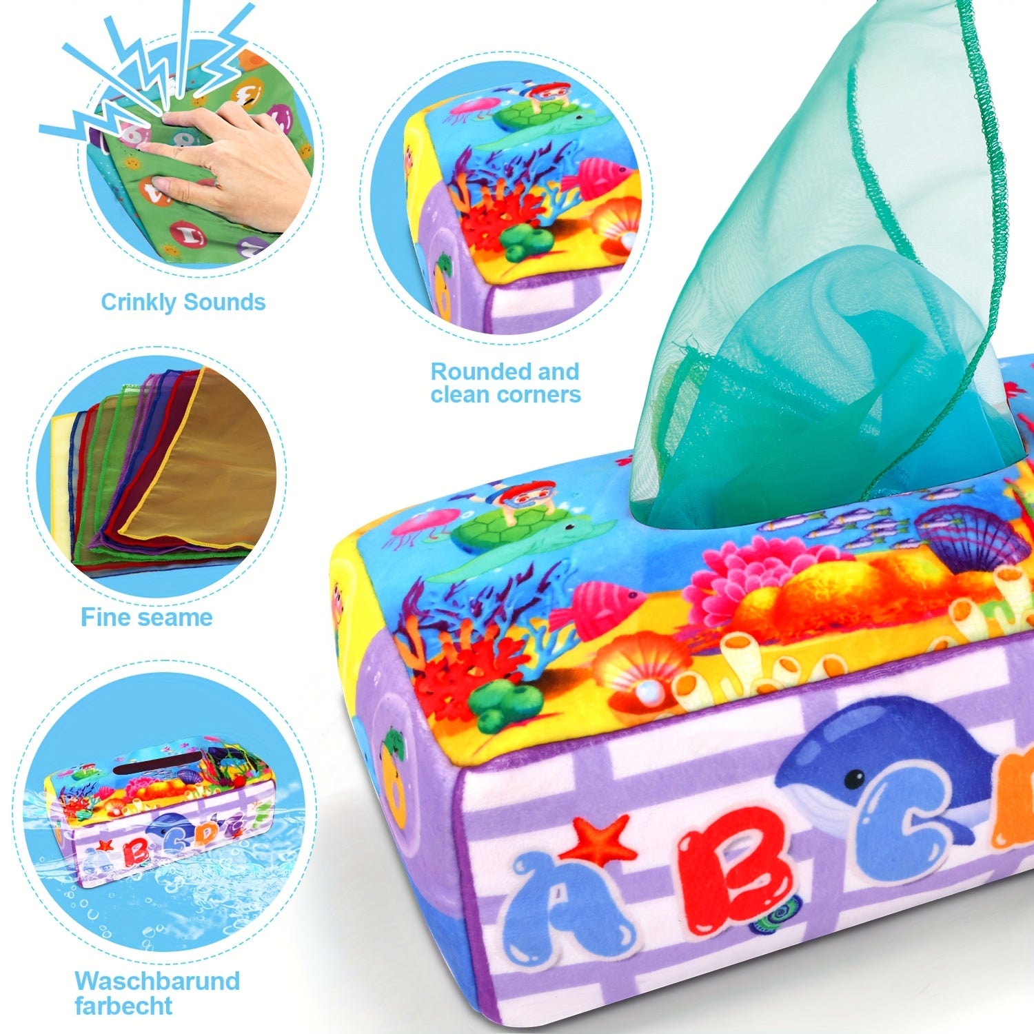 Interactive Sensory Toy Box for Newborns Soft Touch & Sound Stimulation