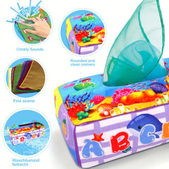 Interactive Sensory Toy Box for Newborns Soft Touch & Sound Stimulation
