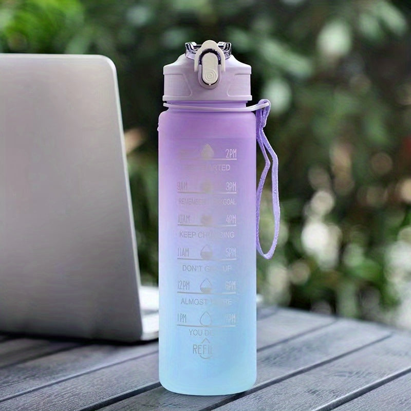 650ml Outdoor Sports Water Cup with Time Scale & Drop Resistant Lid