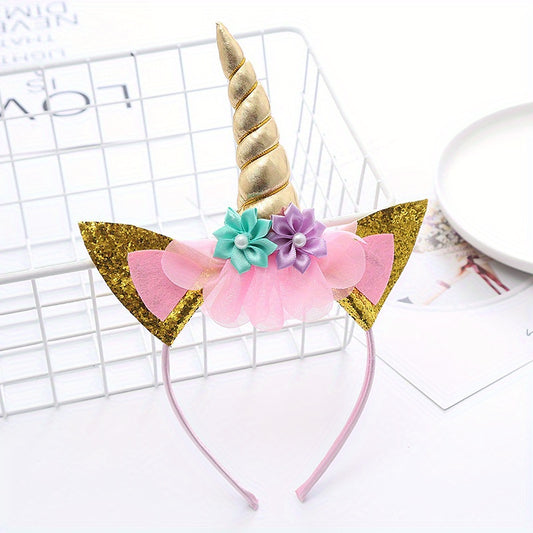 Unicorn Hair Hoop Cartoon Headdress for Kids
