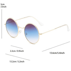 Small Round Polarized Sunglasses Vintage Metal Frame Womens