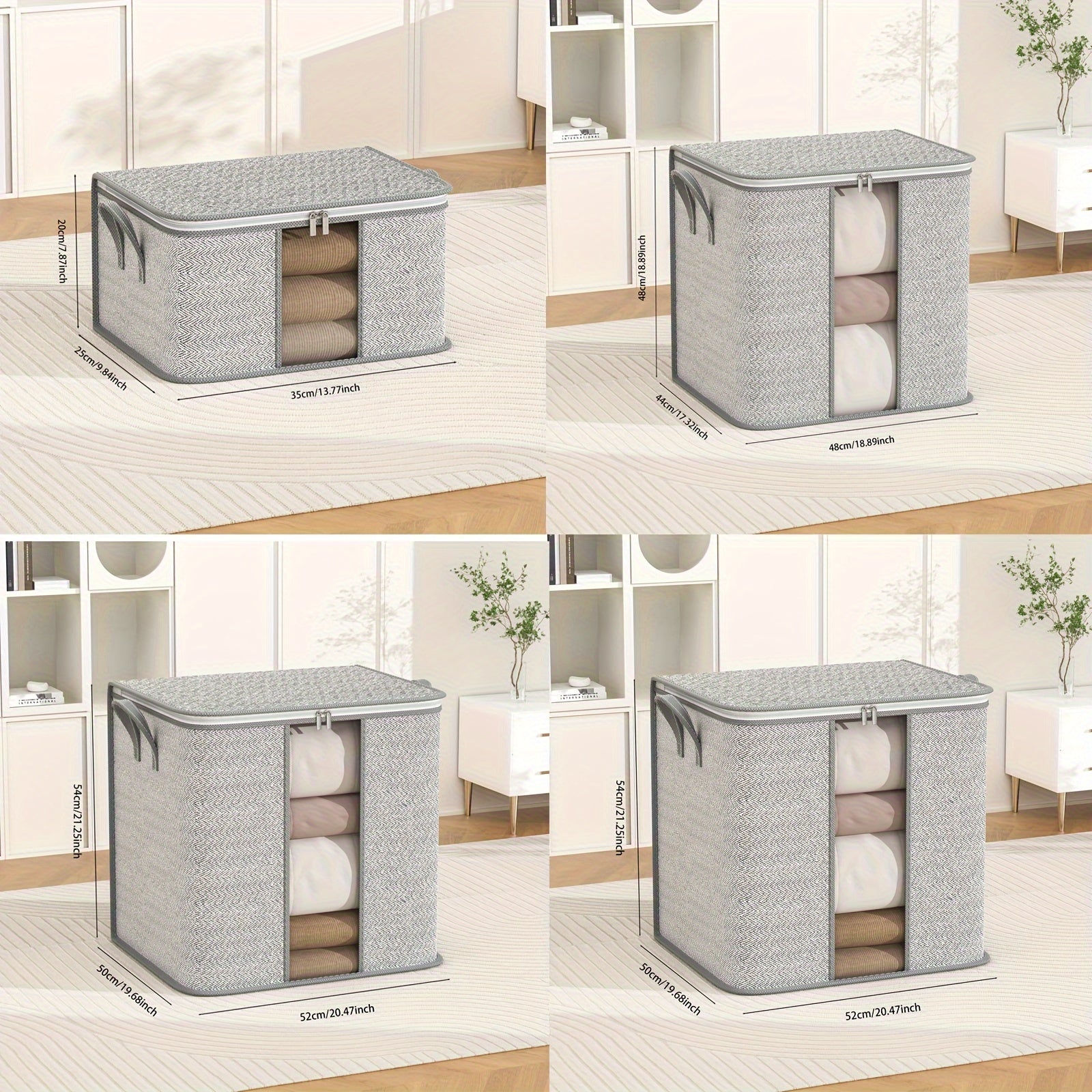 Large Capacity Storage Bag With Handles Portable Clothes Storage Bag With Window