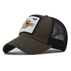 Lion Embroidery Patch Baseball Cap Mesh Trucker Hat Adjustable Sport