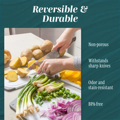 3pcs Reversible Cutting Boards with Non Slip Handles for Kitchen and Dorm