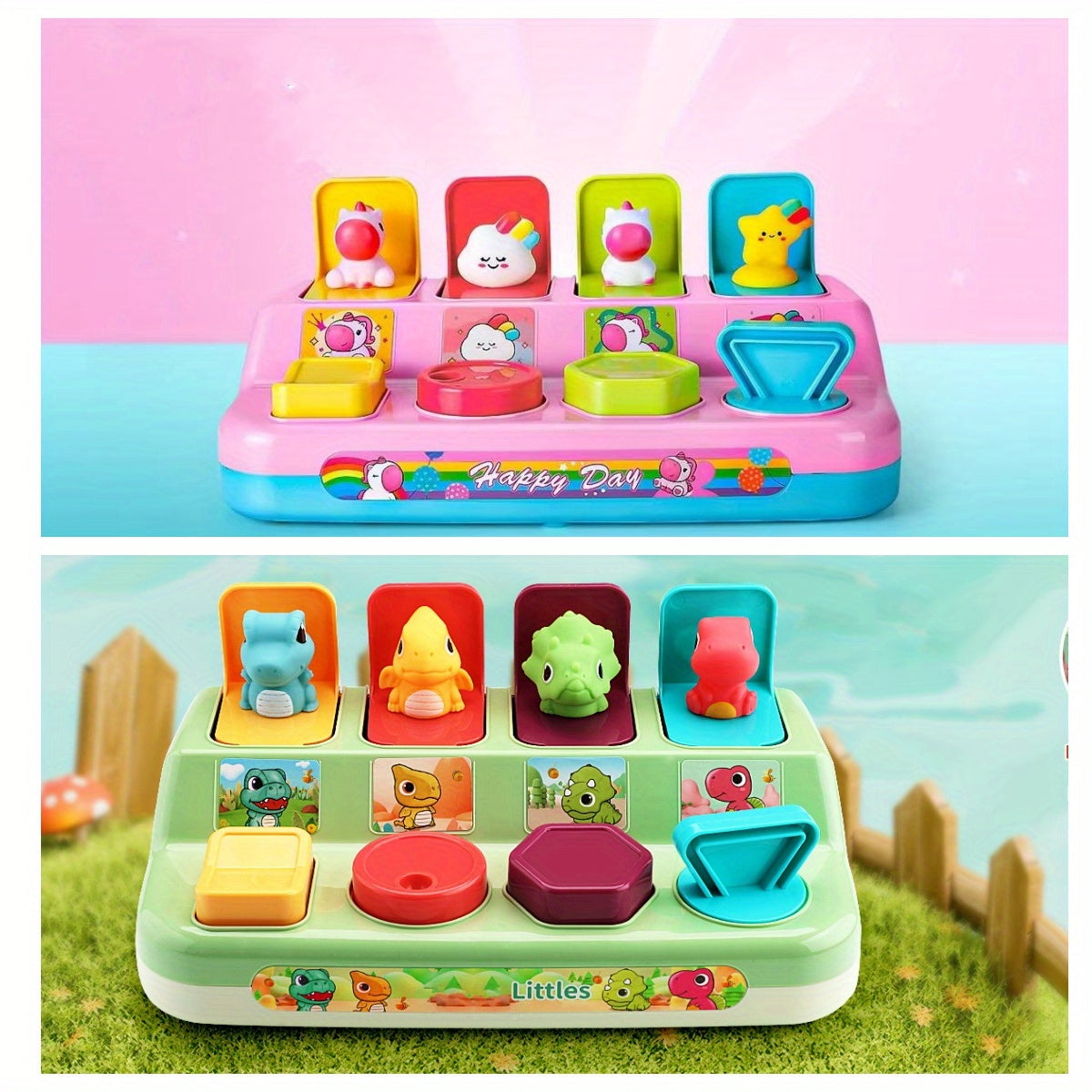 Interactive 3D Animal Puzzle Toy for Toddlers with Colorful Buttons