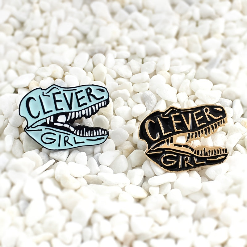Jurassic T-Rex Skull Brooch Clever Girl Dinosaur Skeleton Pin