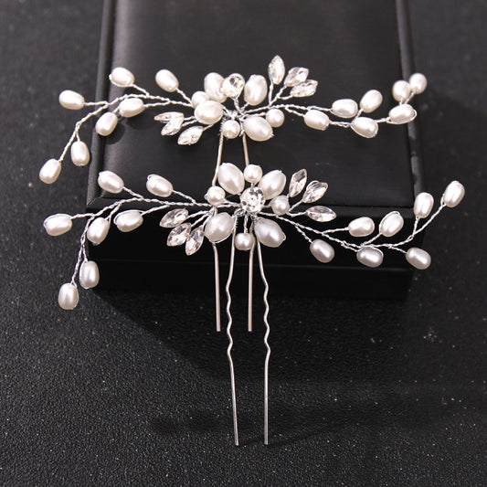 Crystal Faux Pearl Wedding Hair Comb Bride Hairpin Accessories