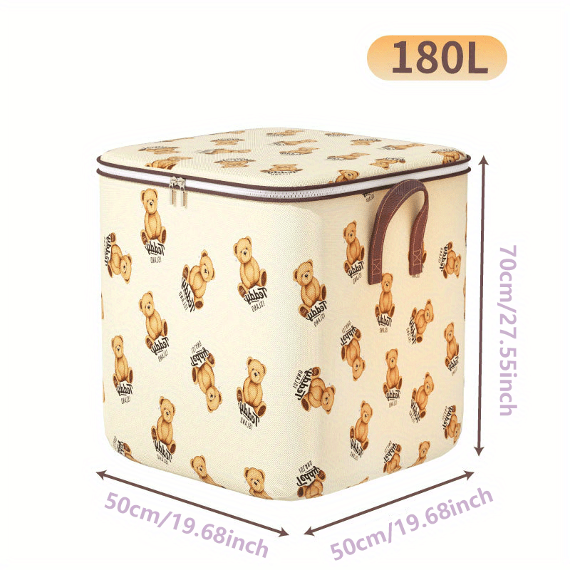 Bear Pattern Storage Box Zipper Clothes Organizer