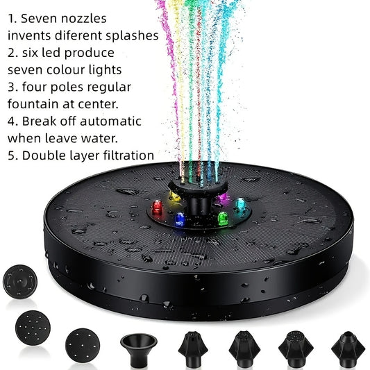 Solar Garden Fountain Water Pump with 7 Nozzles
