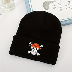 Men's Embroidered Knitted Hat Cycling Ski Warm Beanie