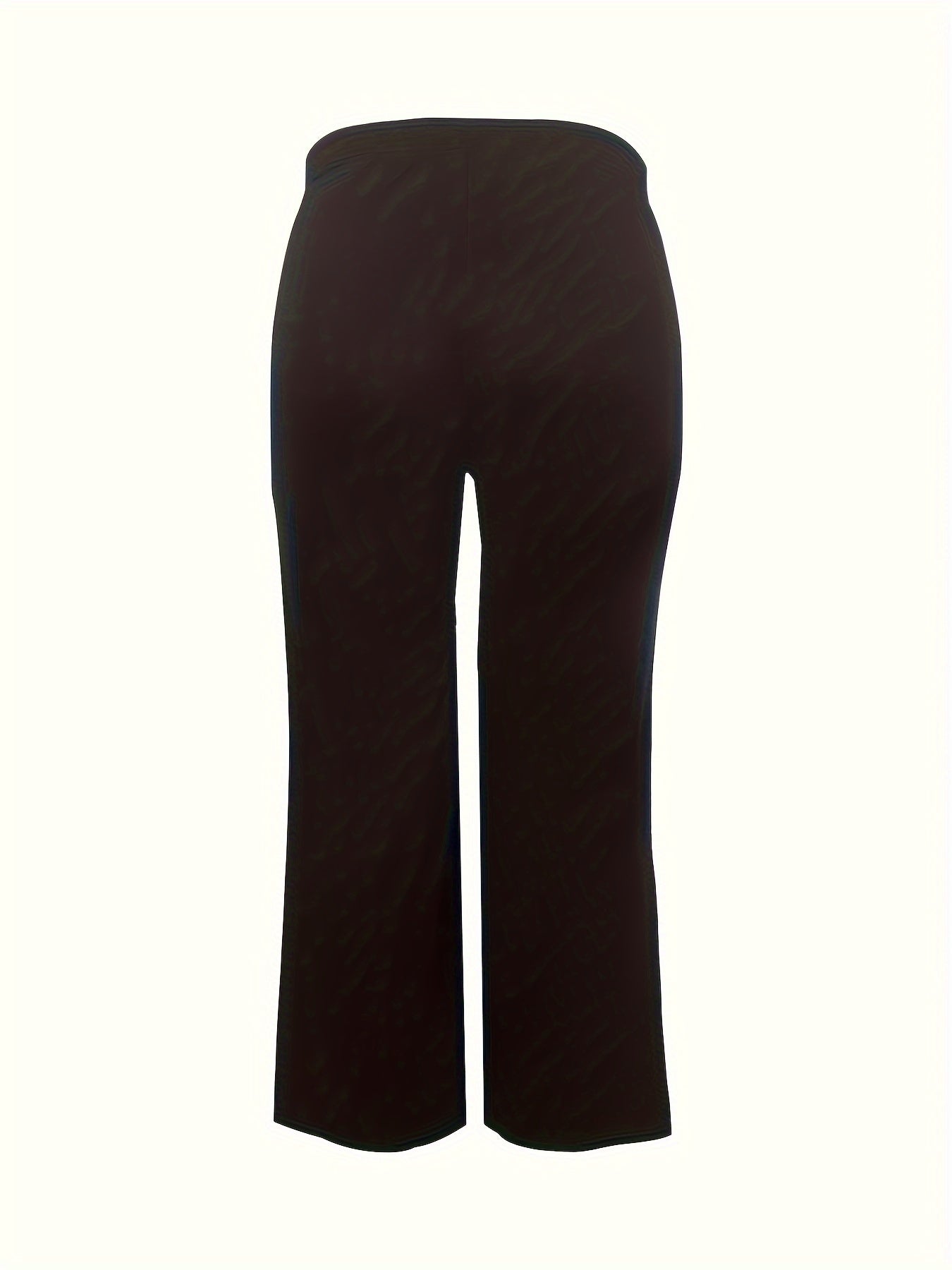  Solid High Rise Wide Leg Trousers