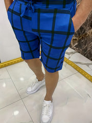 Men's Plaid Drawstring Slim Fit Summer Shorts