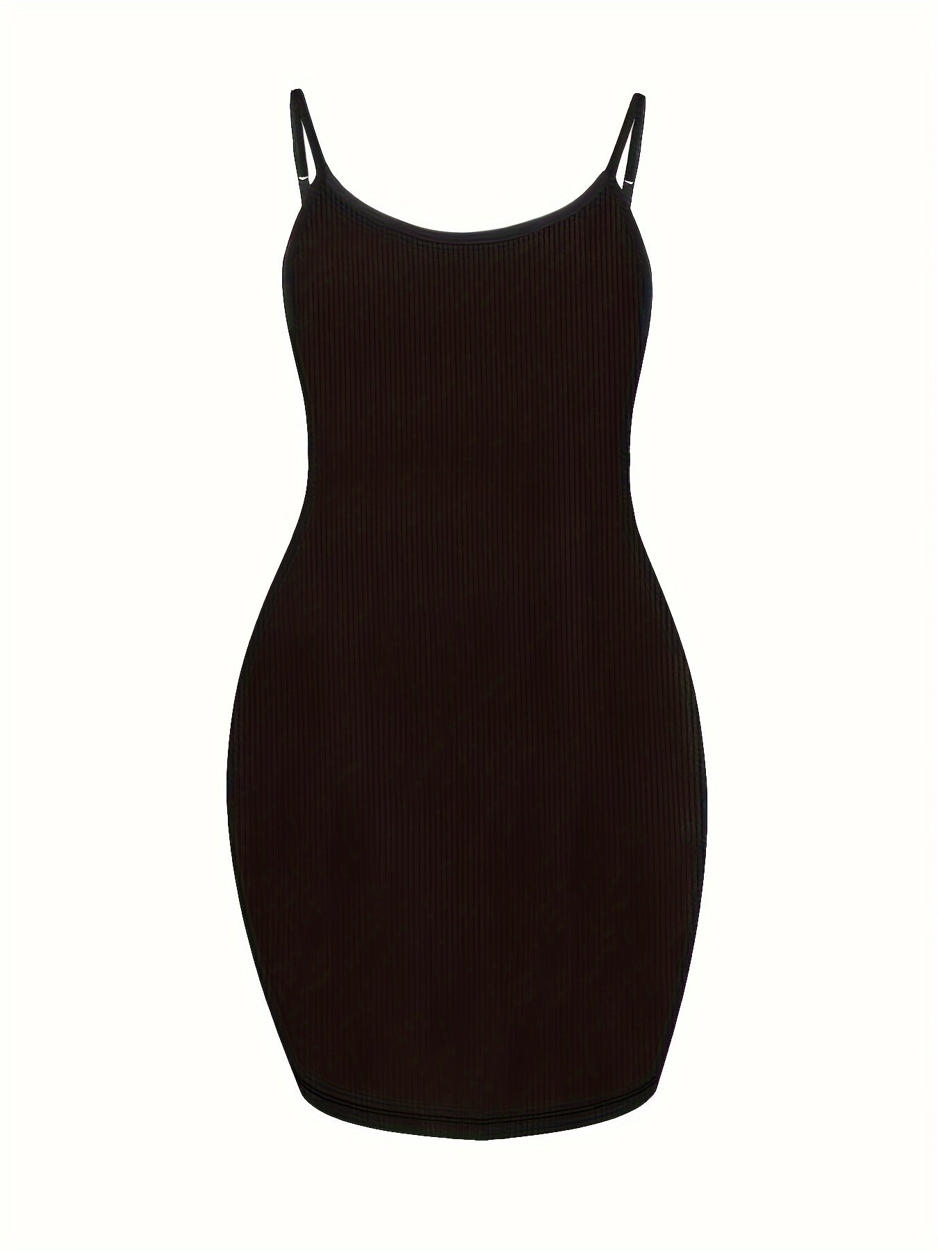  Casual Dress Women's Solid Round Neck Backless Cami Dress