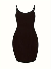  Casual Dress Women's Solid Round Neck Backless Cami Dress