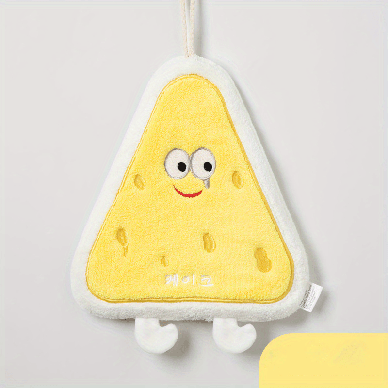 Cartoon Pattern Hanging Towel, Coral Fleece Fingertip Towel