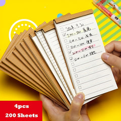 Rayson 4pcs 200 Sheets Tearable Pocket Notepad Paper Sticky Notes Set