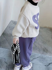 Girl's SEA Print Sweatshirt & Sweatpants Set