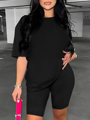 Casual Two Piece Set Short Sleeve T Shirt & Shorts