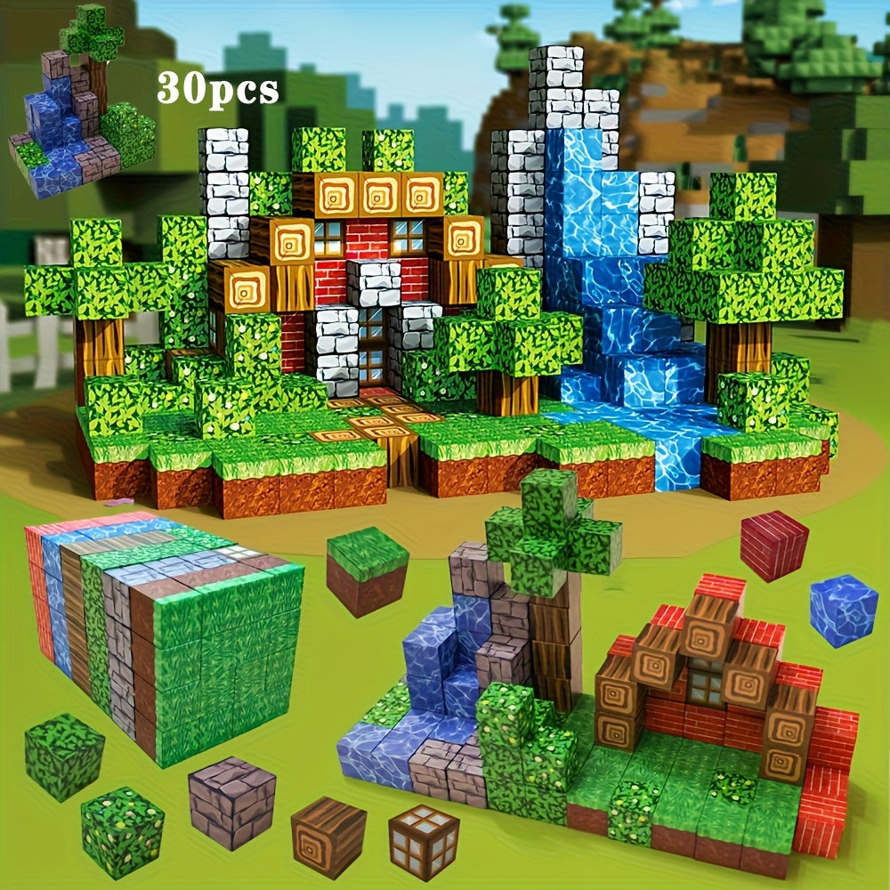 Magnetic Building Blocks Set Educational Construction Toy Kids Birthday Gift