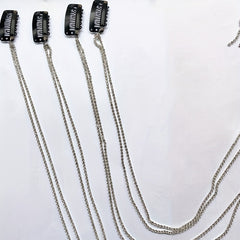 Glitter Faux Diamond Hair Chain Clips Ponytail Tassel Chain Hair Accessories