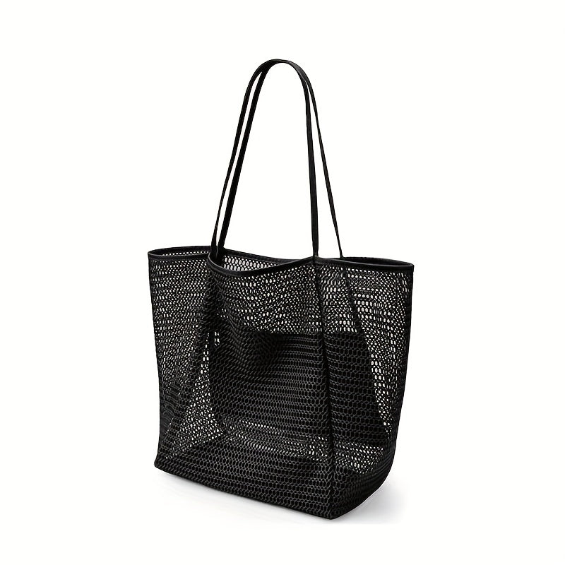 Large Capacity Mesh Beach Bag Grocery Shopping Bag Swimming Storage Bag