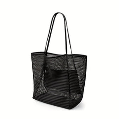 Large Capacity Mesh Beach Bag Grocery Shopping Bag Swimming Storage Bag