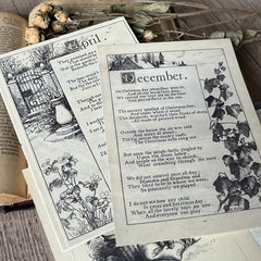 10pcs Retro Plant Cartoon Character English Phrase Paper