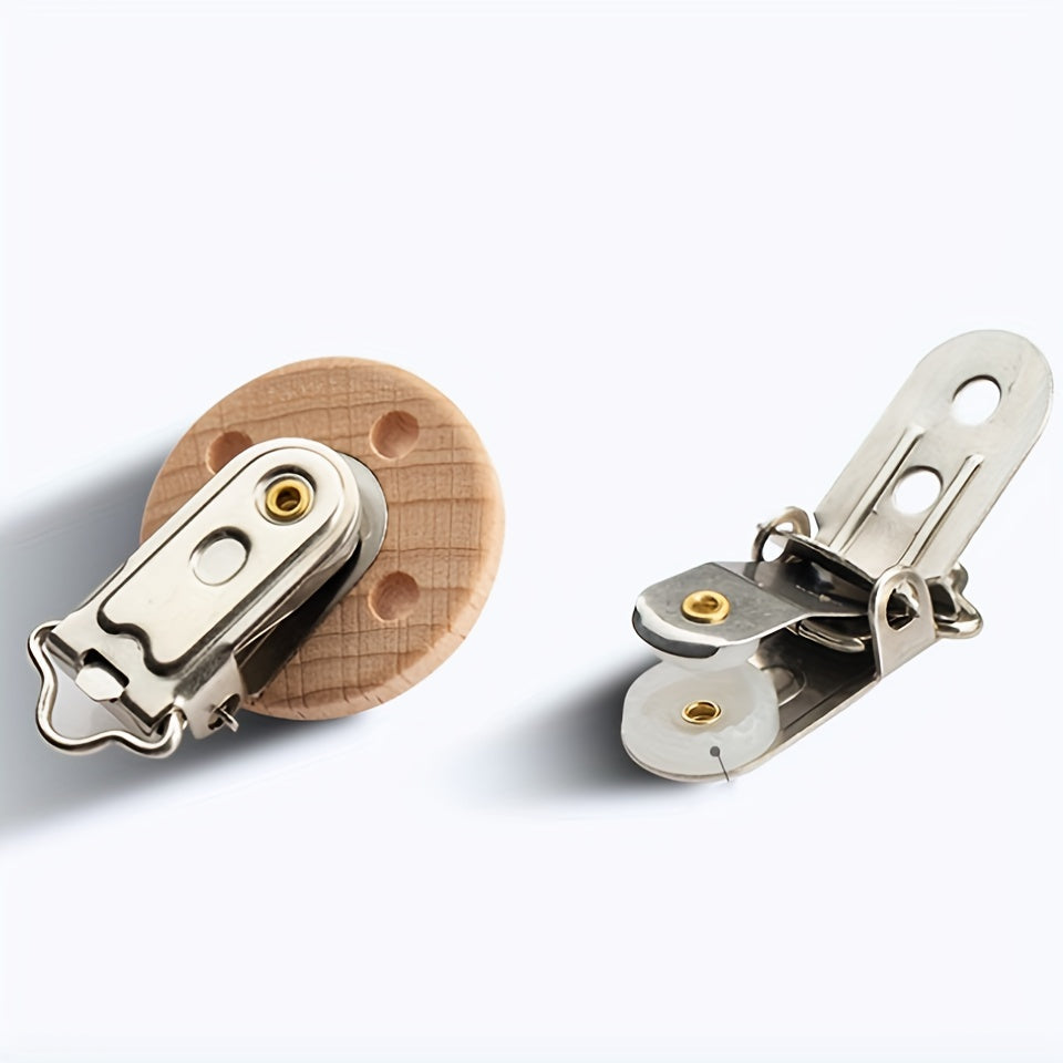 30mm Beech Wood Pacifier Clip Three Hole Wooden Clip DIY Anti Drop Chain