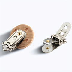 30mm Beech Wood Pacifier Clip Three Hole Wooden Clip DIY Anti Drop Chain