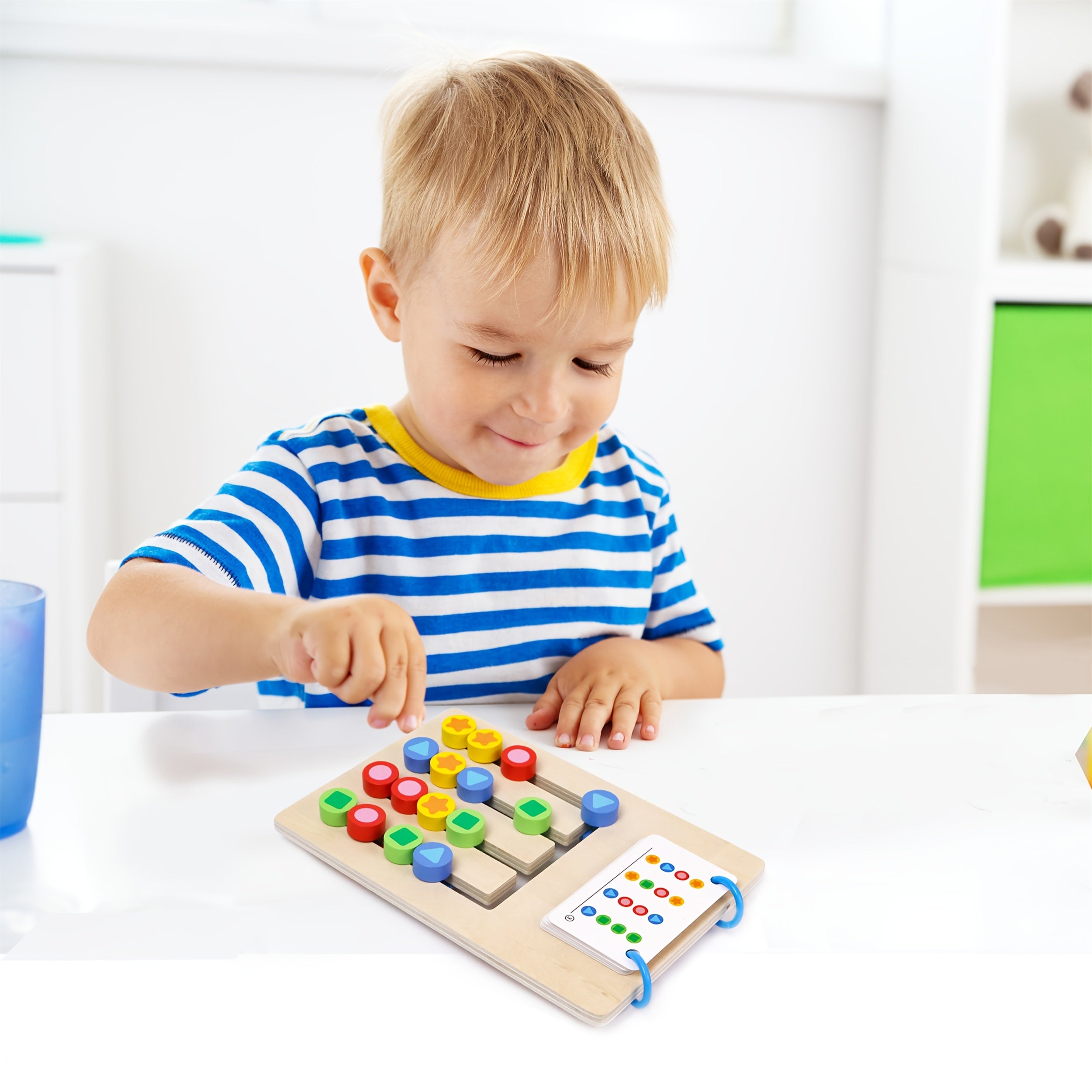 Wooden Matching Slide Puzzle for Kids 3 6 Years Shape Sorting Game