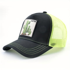 Sunshade Cactus Embroidery Print Baseball Cap for Outdoor Sport